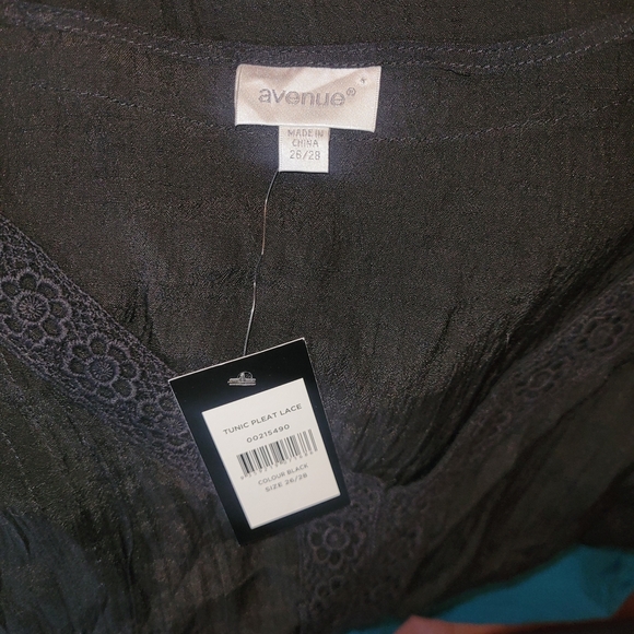 Avenue Black Lace Trim Bell Sleeve Top - Picture 6 of 6